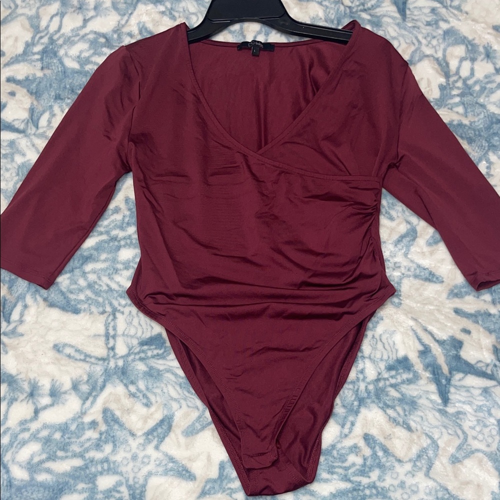 Burgundy Long Sleeve Bodysuit